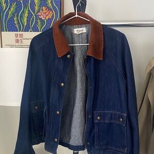 Madewell Corduroy Collar Denim Barn Jacket